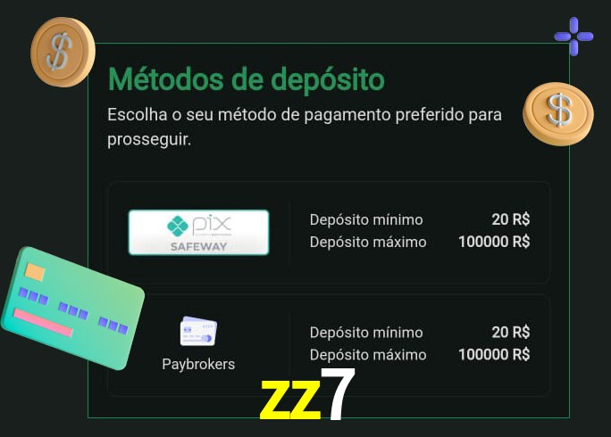 O cassino zz7 oferece uma grande variedade de métodos de pagamento